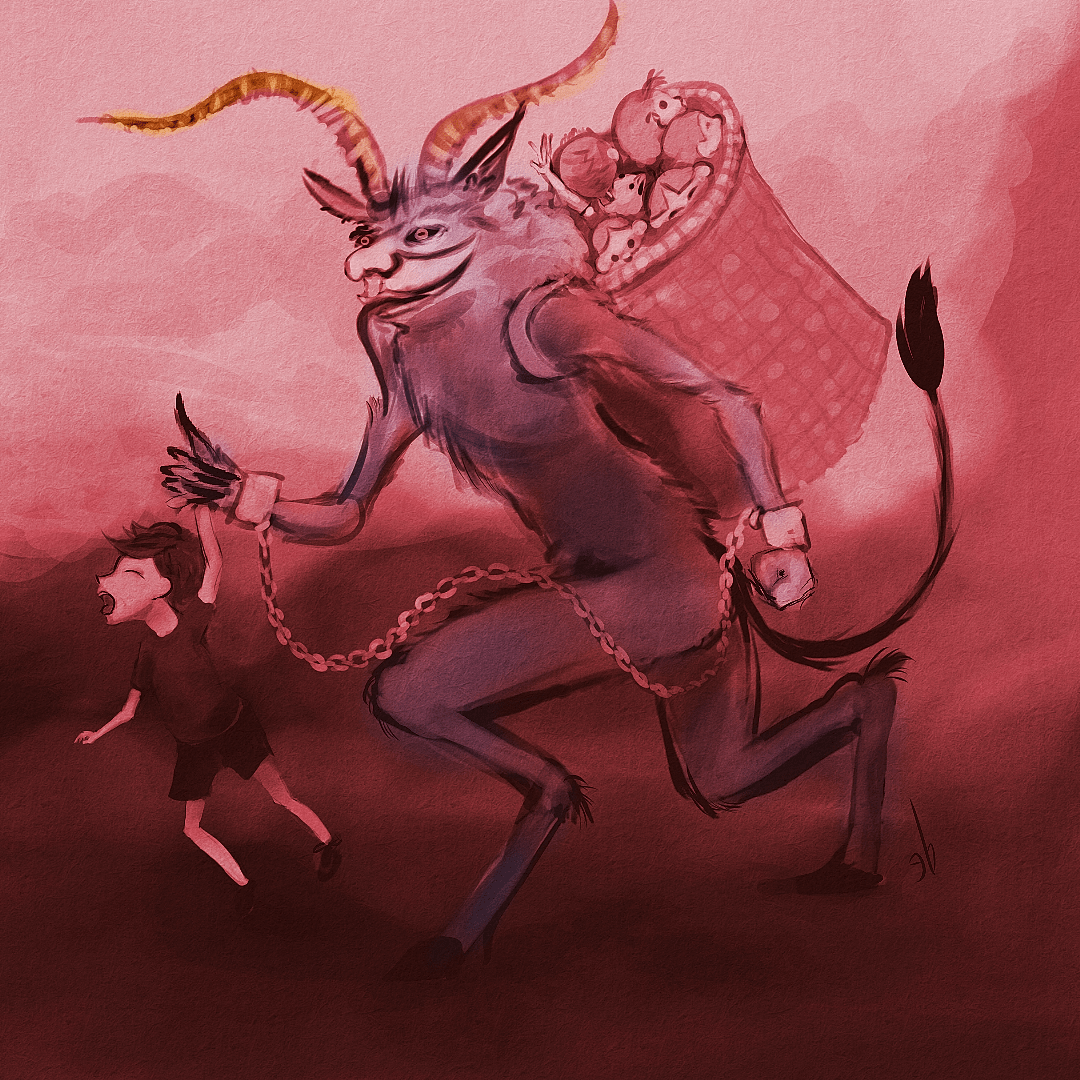 This Krampus comes for the children who don't draw anymore. Made with Krita.