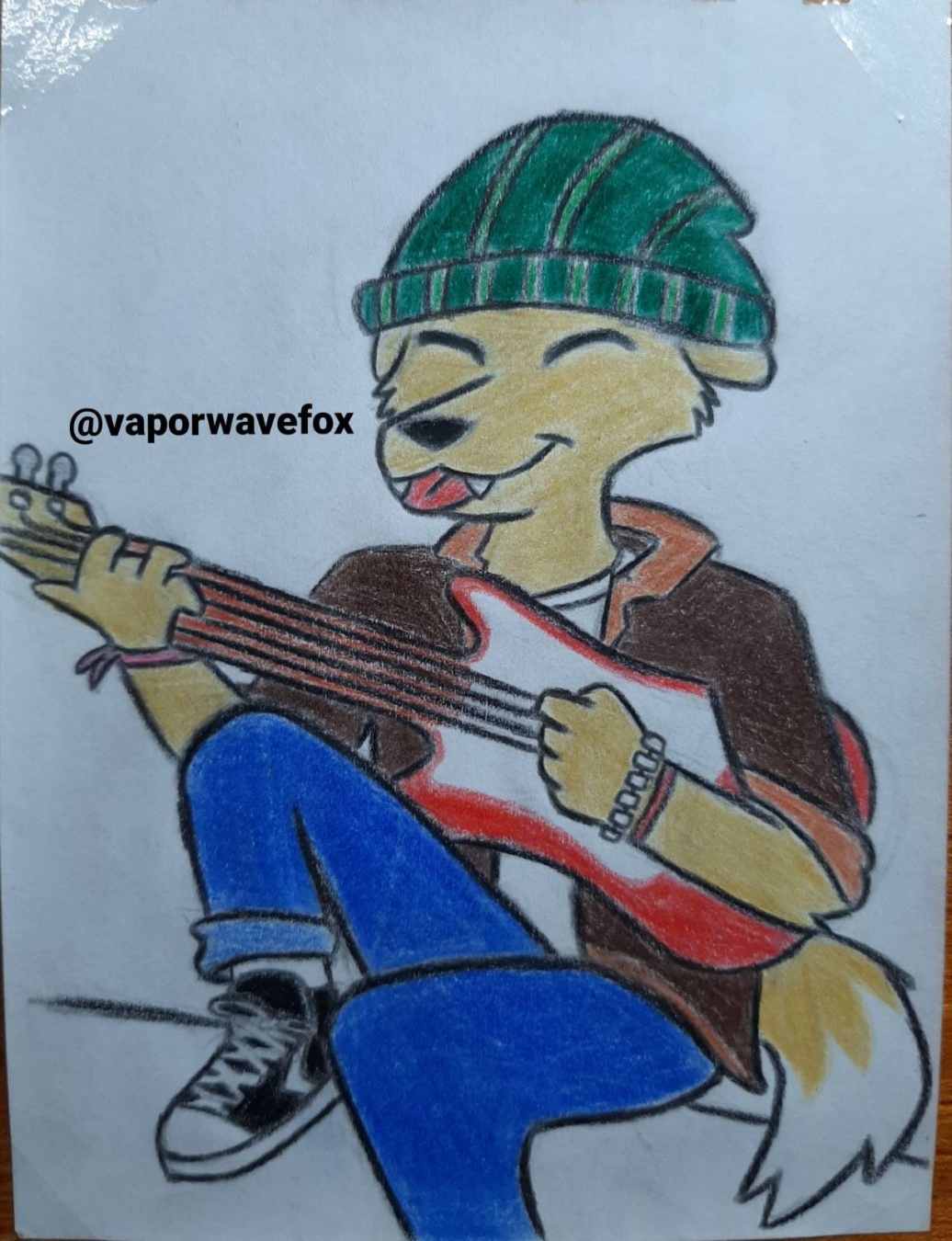 dog playing guitar