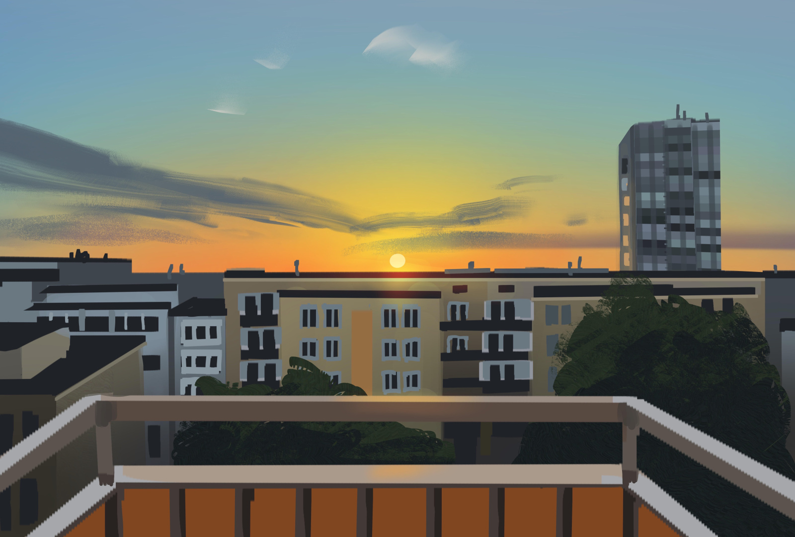 View from a balcony in Warsaw