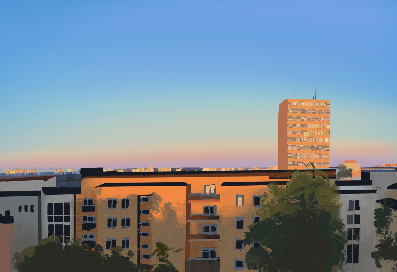 View from a balcony in Warsaw