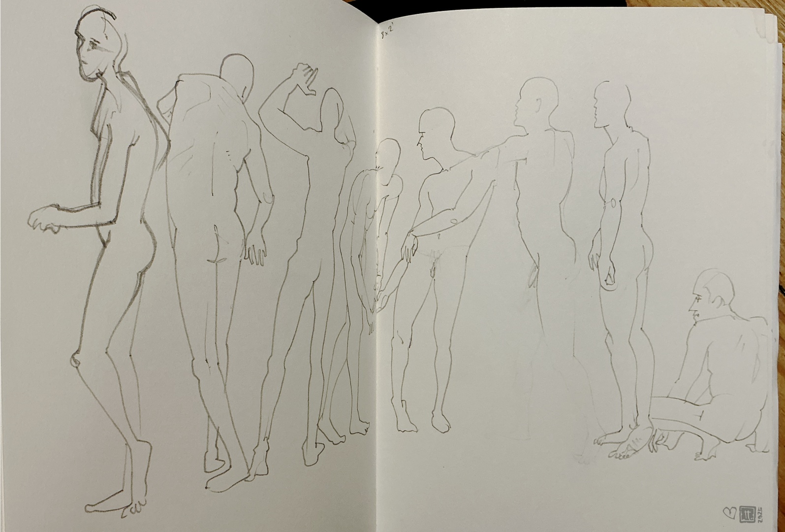 lukas - 8x — eine drehung von links stehend zu rechts hockend. oderso. knappe bewegungsstudien.