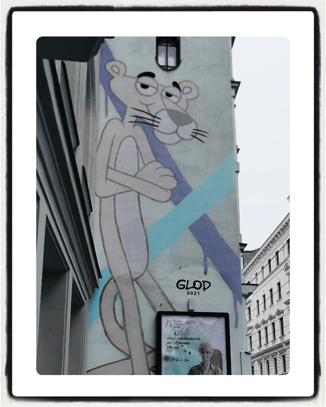 Pink Panther mural at Vienna