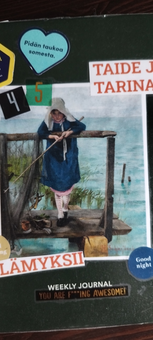 A closeup of the journal cover